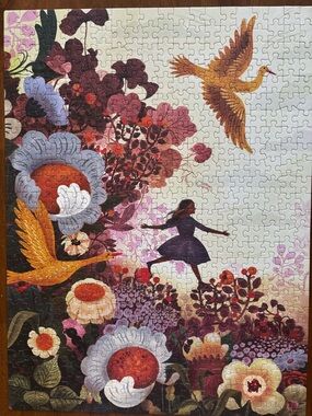 Floral Fantasy Jigsaw Puzzle Artwork - Purple, Pink & Gold -500 pieces